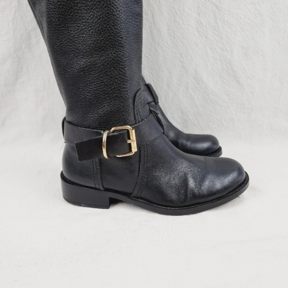 Vince Camuto leather black kabollans knee high boots